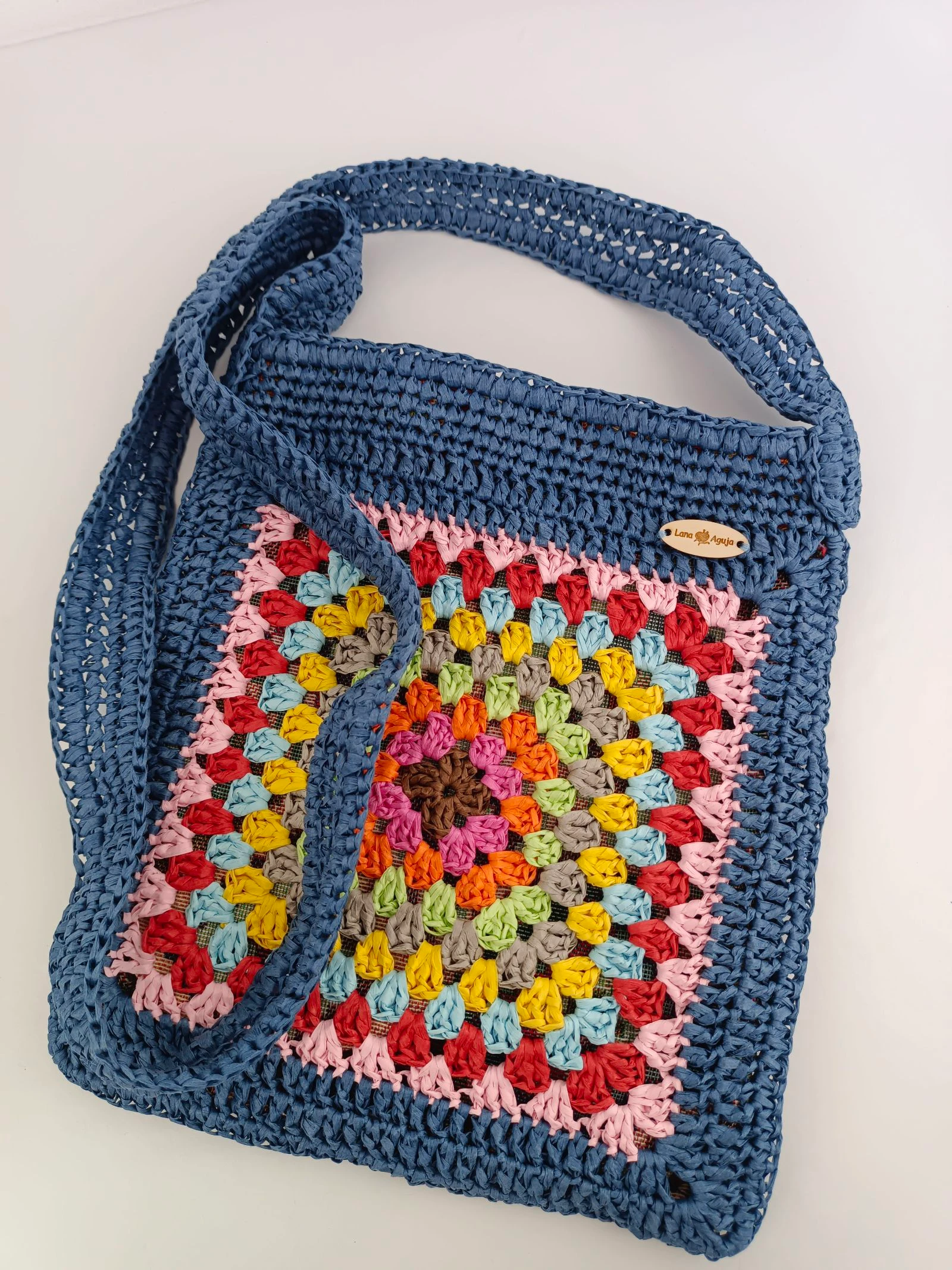 Bolsa granny tecida em ráfia – photo 5